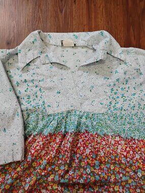 Vintage Teddi California Floral Cottage Core Blouse Top Shirt